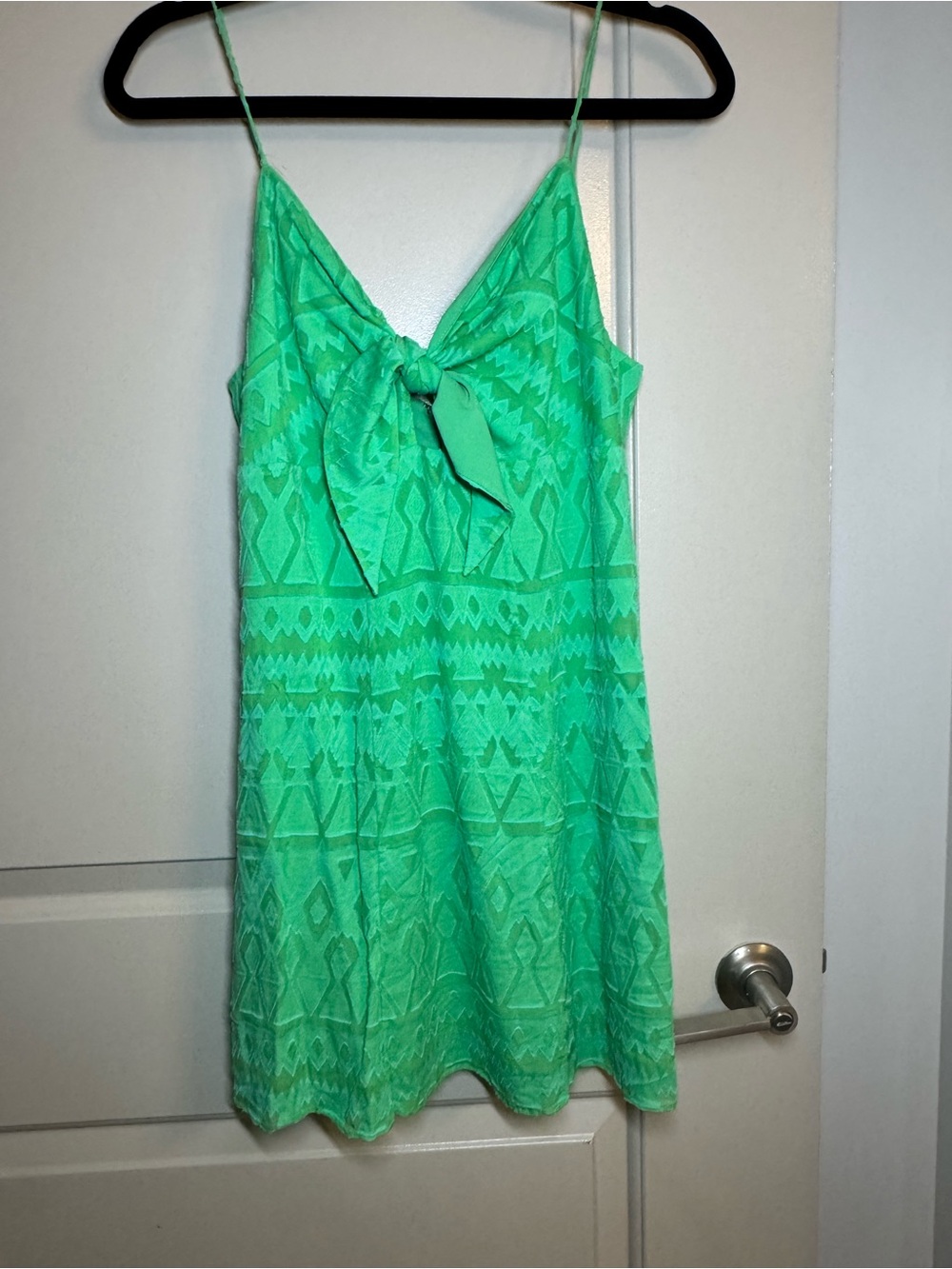 Alice + Olivia Mint Green Tie-Front Spaghetti Strap Dress